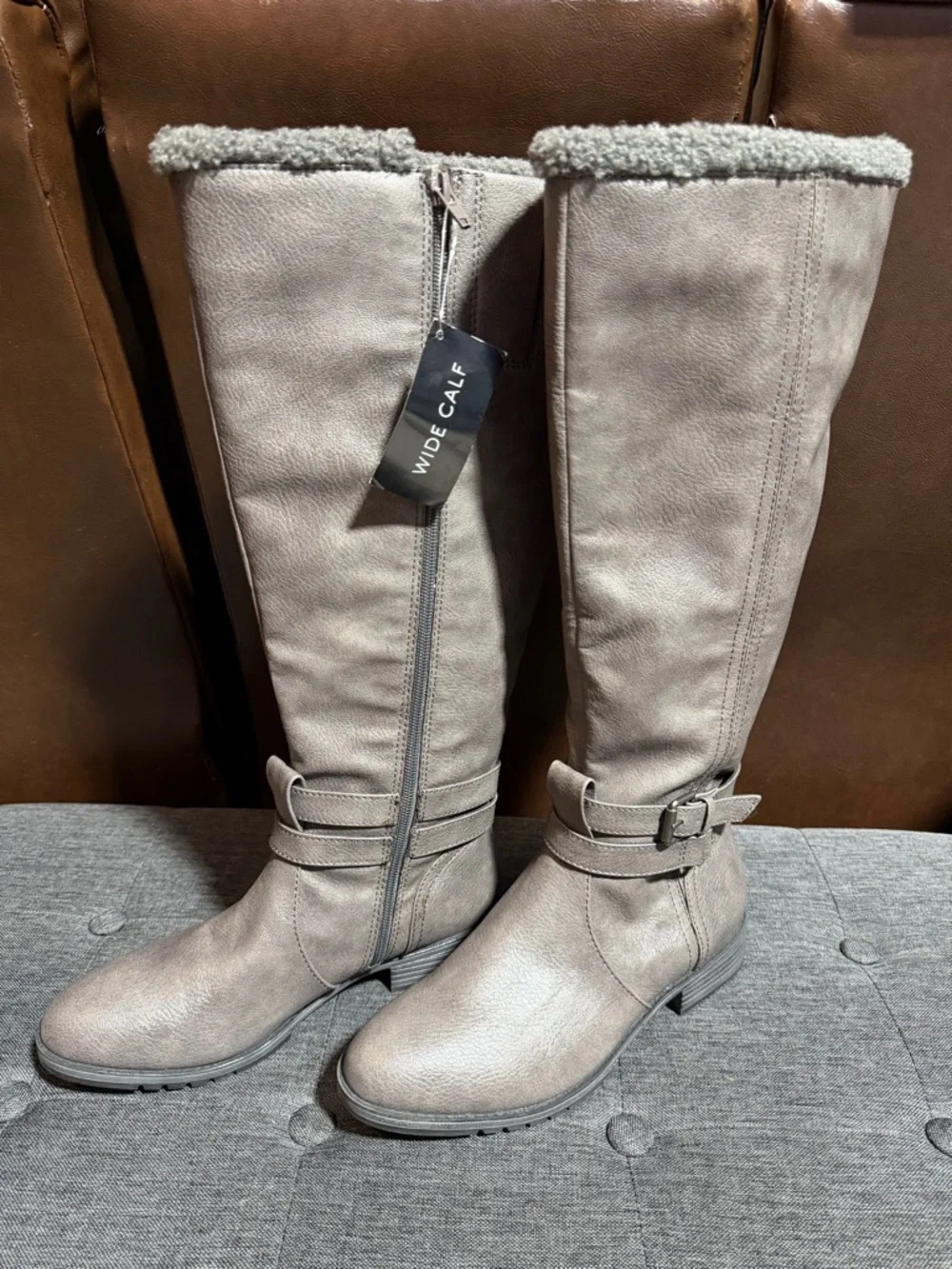 Naturalizer Gray Tall Faux-Suede Over-the-Knee Boots